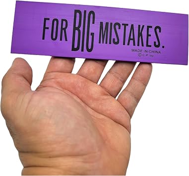 Huge 6.75" for Big Mistakes. Colorful Rubber Pencil Erasers. Rectangular Shape. Purple 1 Pack