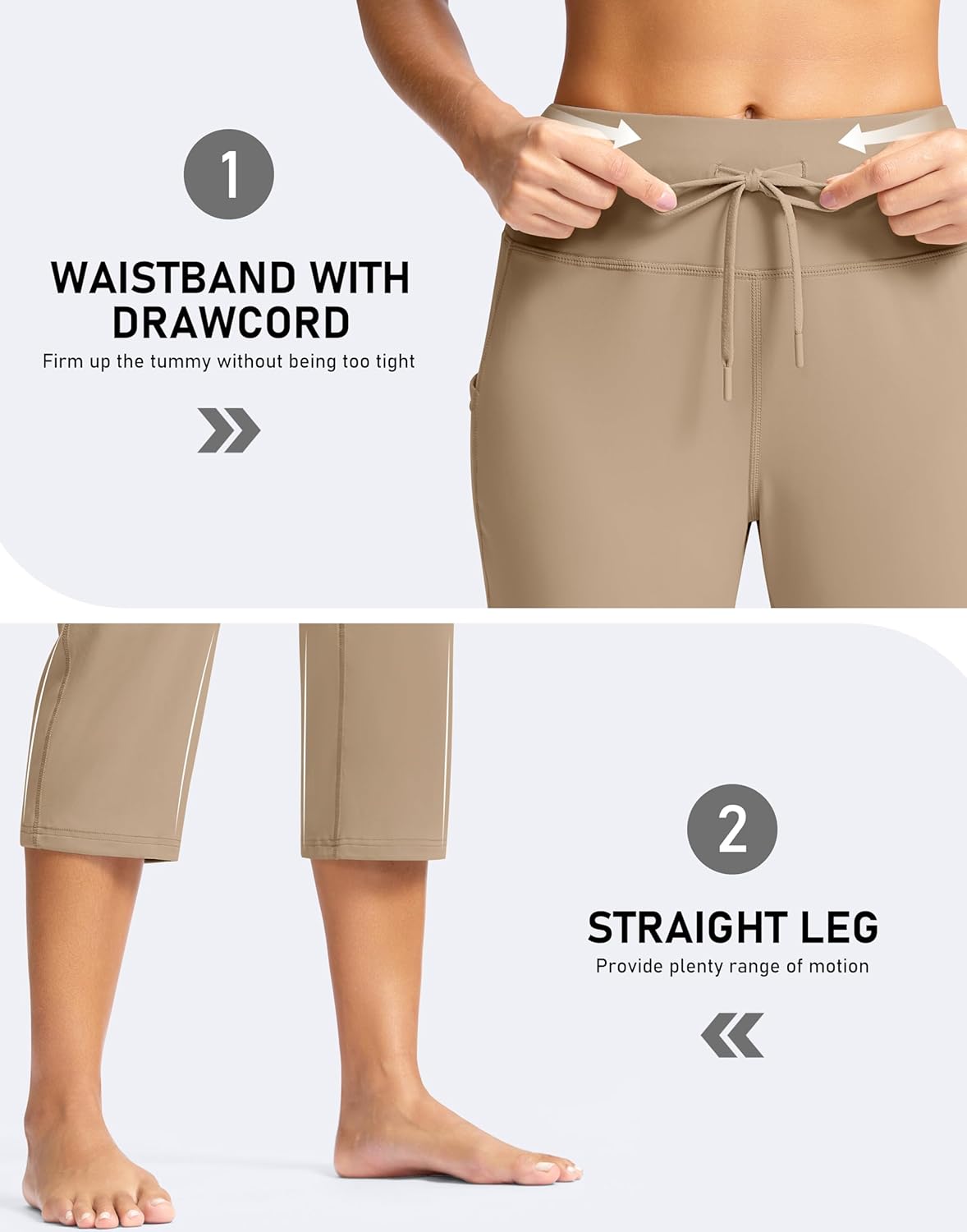 G Gradual Yoga Capri Pants for Women with Pockets High Waist Capris Leggings Tummy Control Straight Workout Summer Crop Pants - Image 6