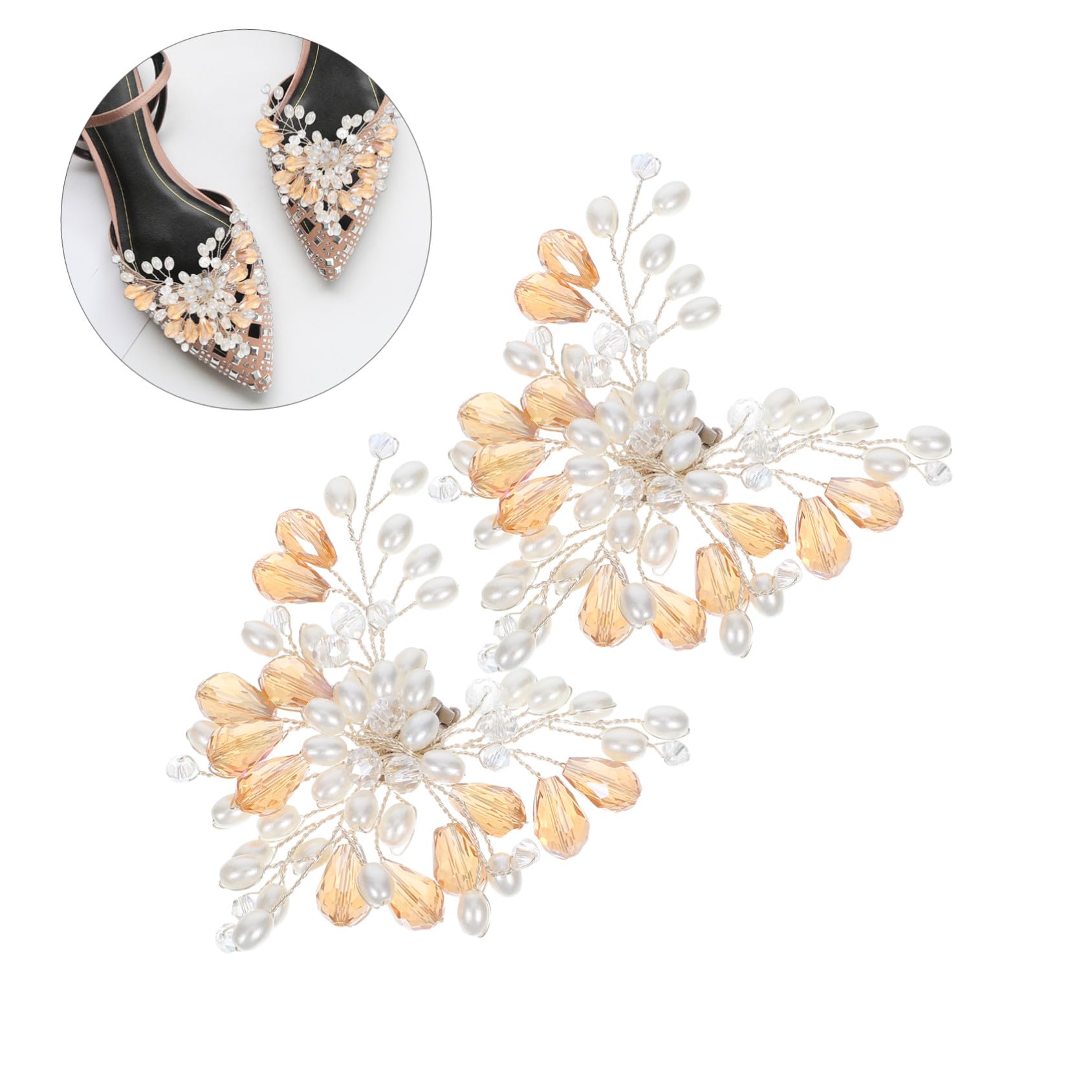 2 Paia Clips Per Scarpe Sposa Con Perle E Decorazioni Rimovibili Per Tacchi Elevati Accessori Eleganti Per Scarpe Da Cerimonia
