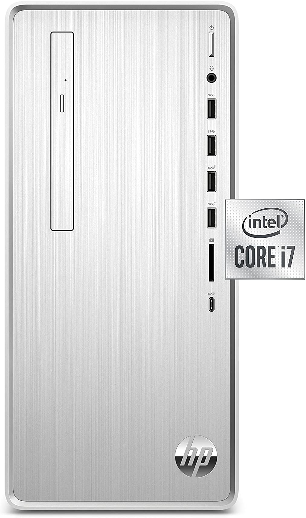 Pavilion Desktop, 10th Gen Intel Core i7-10700 Processor, 16 GB RAM, 1 TB hard drive + 256 GB SSD, Windows 10 Home (TP01-1070, Silver)