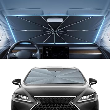 Autorder Windshield Sun Shade Umbrella for 2016-2022 Lexus RX Accessories,Upgraded Ice Crystal Material,Easy Setup Umbrella Sunshade for Car Windshield,100% Sun Blocking
