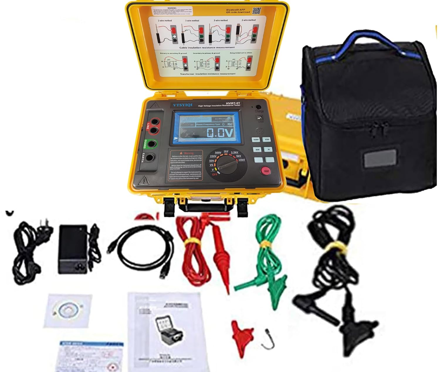 Digital 10Kv Insulation Tester Kit with 10 Teraohms Resistance 10kv Voltage Accuracy ±5% Rdg±3V Ec61010-1 Standard for High-Capacity High-Voltage Strongly Induced Electrical