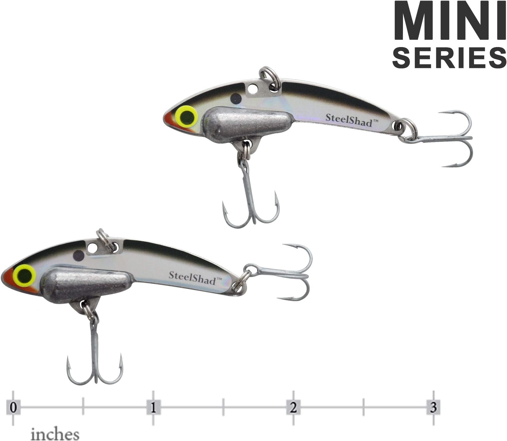 SteelShad - Mini Series (1/4 oz) - 2 Pack - Lipless Crankbait for Freshwater Fishing - Perfect for Ice Fishing, Pan Fishing, Crappie, Walleye and Bass