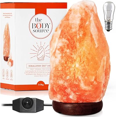 Lampada di sale himalayano da 3-5 kg con base in legno, idea regalo matrimonio low cost