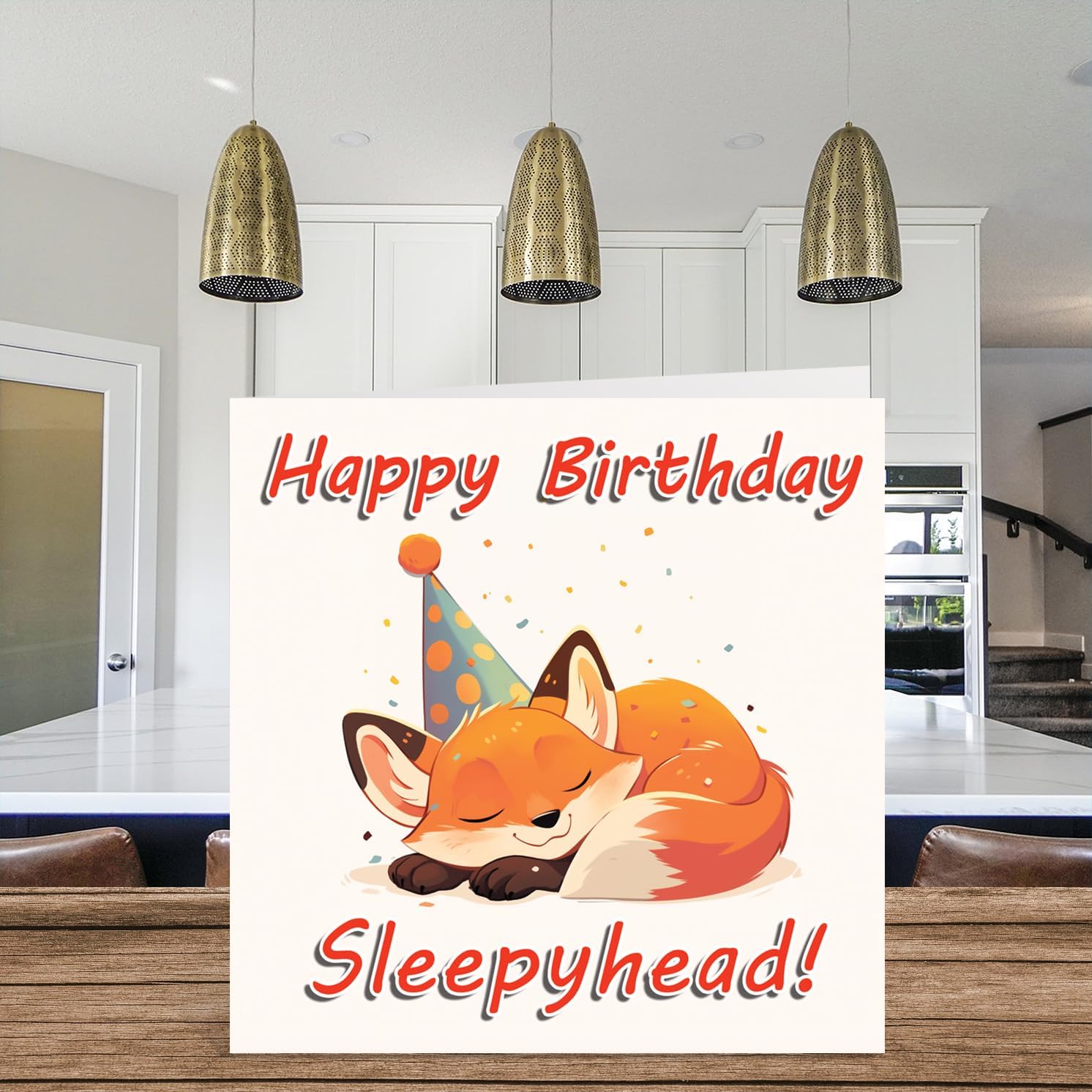 Fox Birthday Cards - Sleepy Animals - Happy Birthday Card for Son Daughter Brother Sister Grandson Granddaughter Niece Nephew Cousin, 145mm x 145mm Bday Greeting Cards