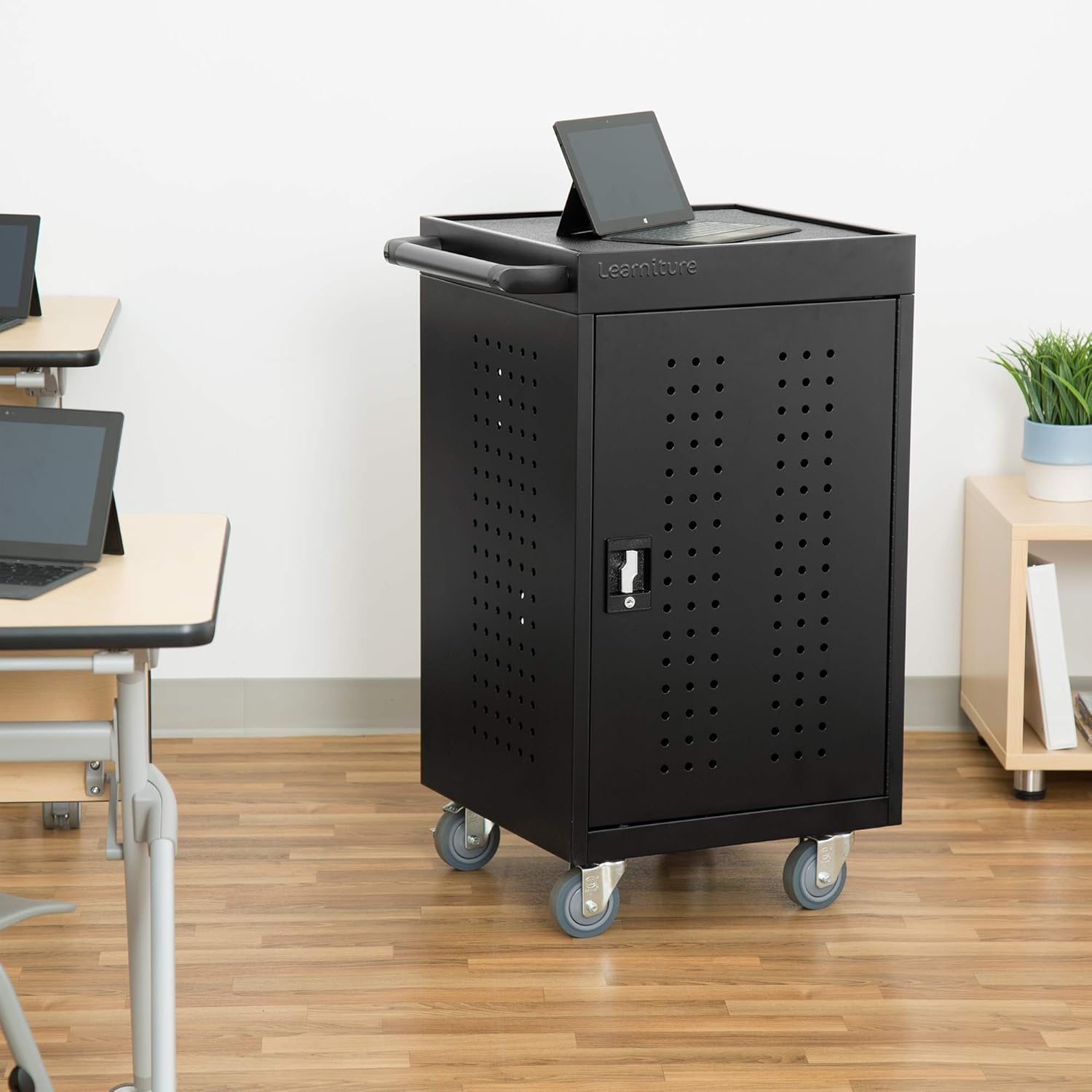 Structure Series 30-Bay Chromebook/Laptop/Tablet Assembled Charging Cart w/Electric : Office Products