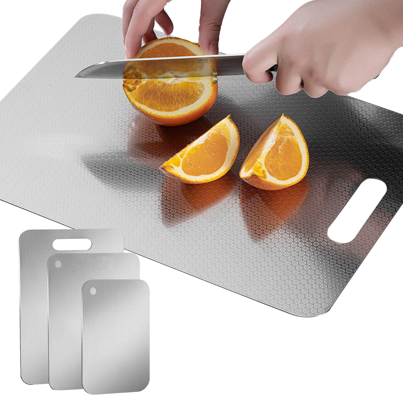 Planche de cuisine en inoxydable pour éviter les planches qui glissent