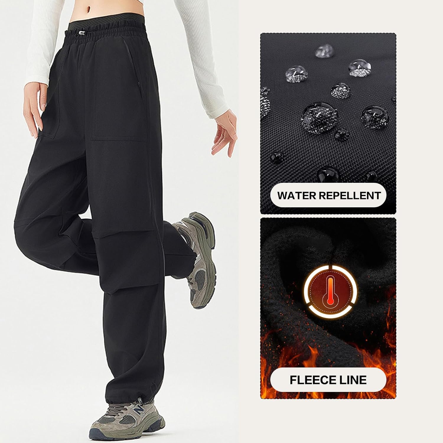 GS SNOWING Women's Snow Pants Waterproof Snowboard Pant Softshell Insulated Fleece Line Ski Pants Winter Warm Outdoor Hiking - Image 3