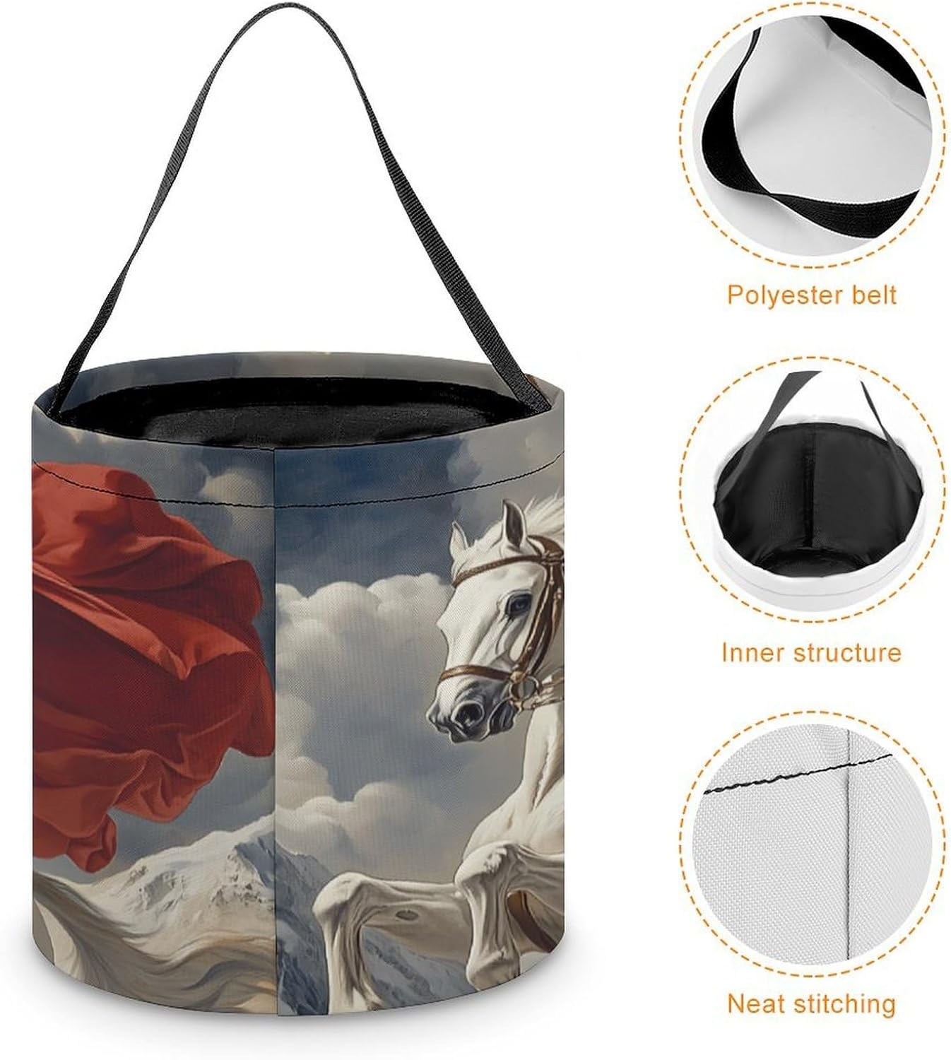 Napoleon Crossing The Alps Reproduction Halloween Treat Bag Reusable Candy Basket Tote Goody Bags Gift Party
