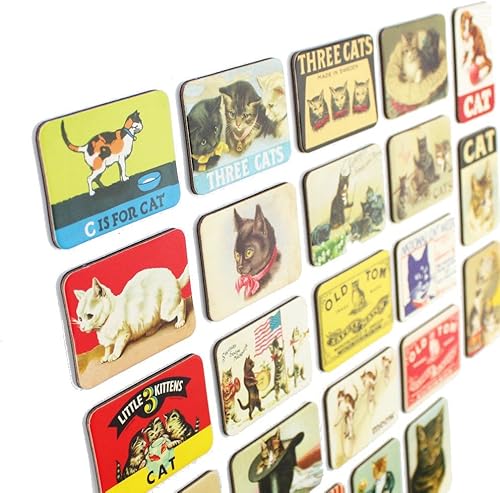 Miniatura 2 de Imanes magnéticos para nevera con diseño de gato para nevera, recuerdos pequeños, vintage, retro, para tablero de acero inoxidable, cocina, coche,