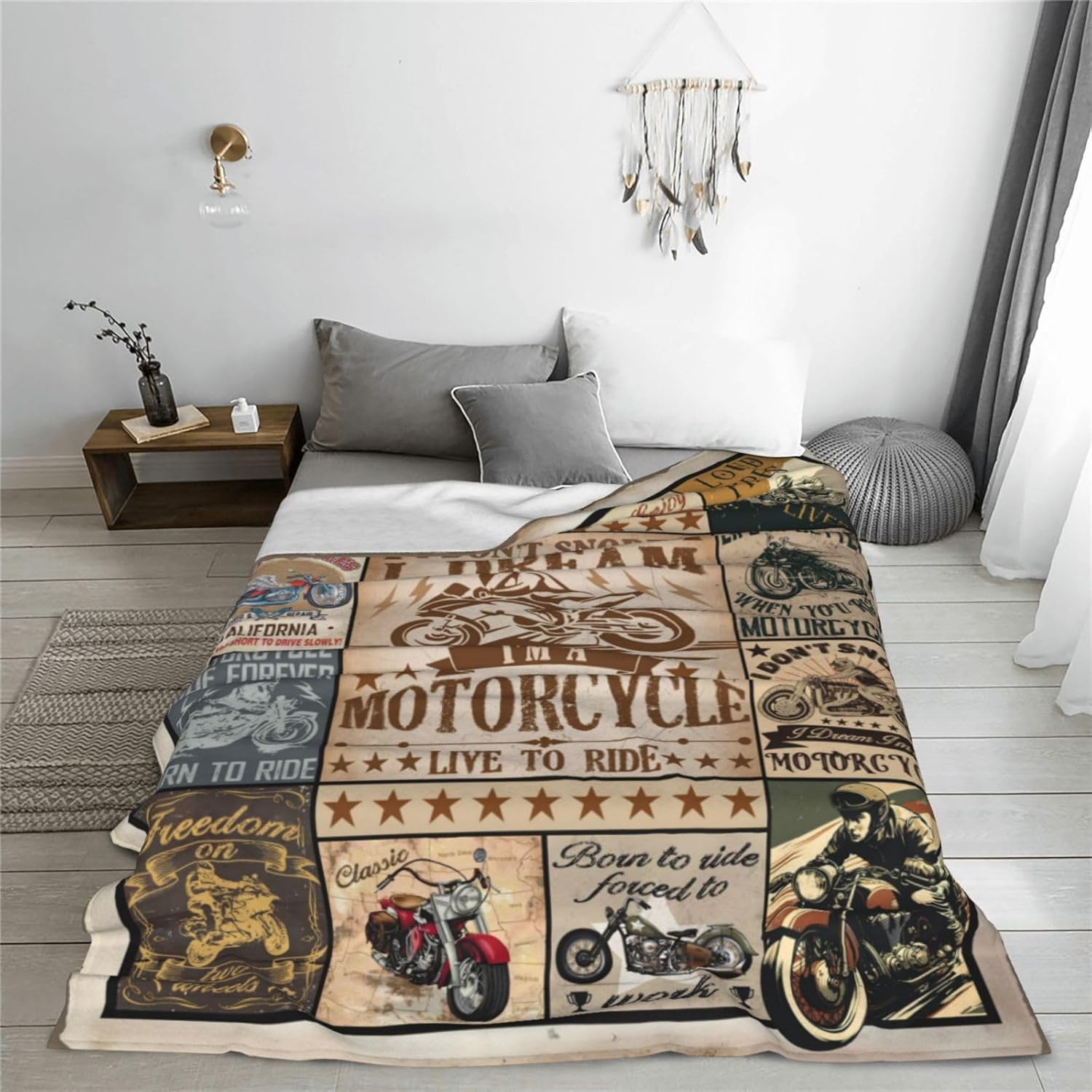 Motorcycle Gifts for Men Motorcycle Blanket Stuff Plush Throw and Blankets for Men Women Kids Boys Adults Sofa Bedding Room Decor 50"x40" - Image 6