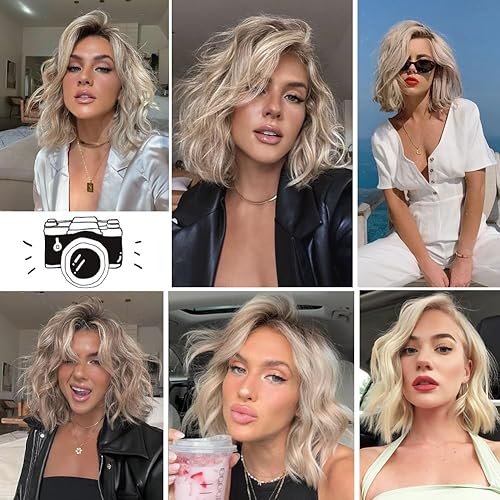 Miniatura 5 de Peluca de cabello sintético de 12 pulgadas con flequillo para niñas y mujeres, uso diario, longitud al hombro, parte lateral, pelucas de repuesto de