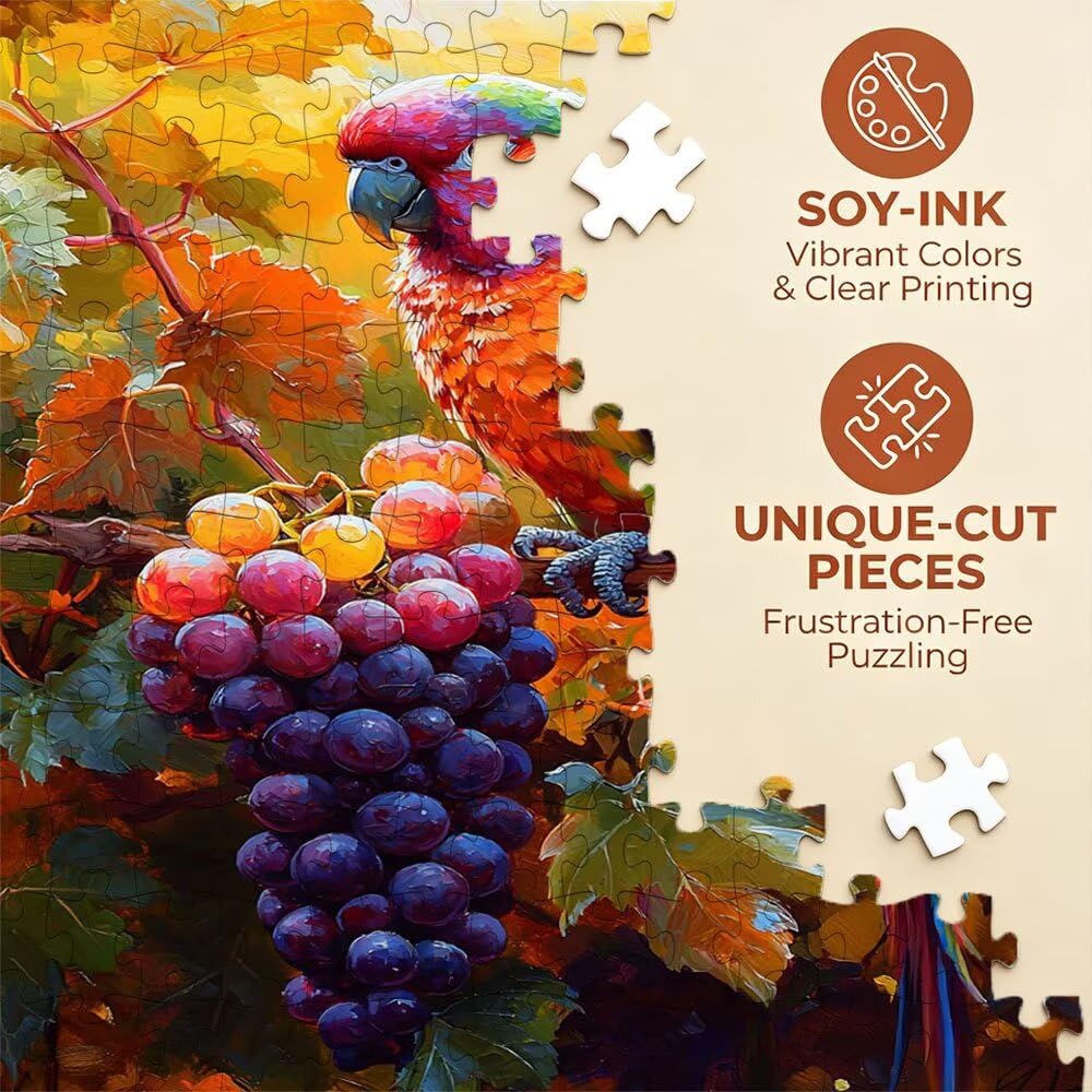 Puzzle 2000 sztuk, papuga winogronowa dla dorosłych 2000, drewniane puzzle, klasyczne gry edukacyjne, niemożliwe wyzwanie, rodzina gier, kreatywny prezent DX0YL1-758