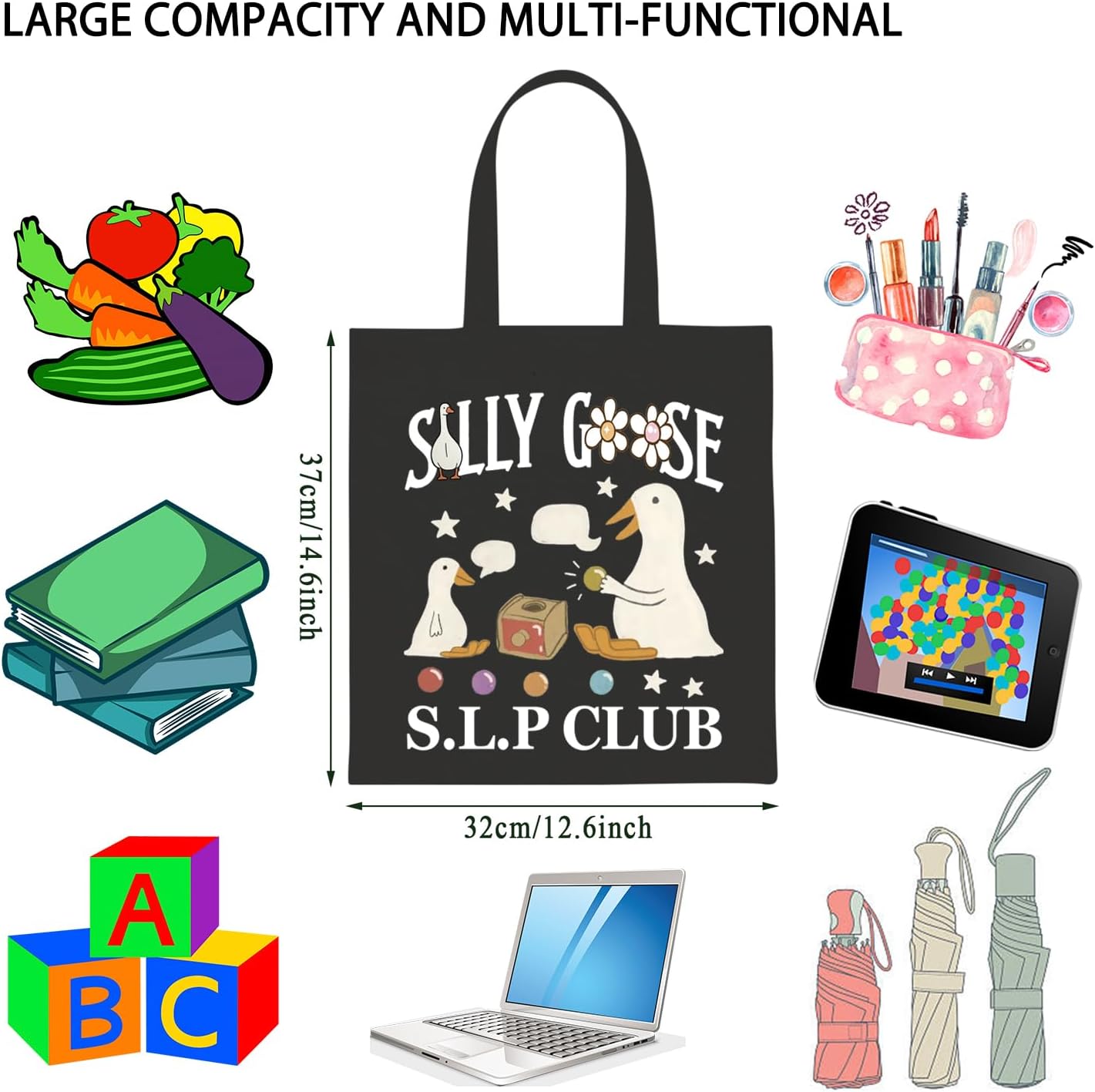 TSOTMO Funny Slp Gift SLP Club Tote Bag for Speech Language Pathology Slp Appreciation Gift for Women image 4