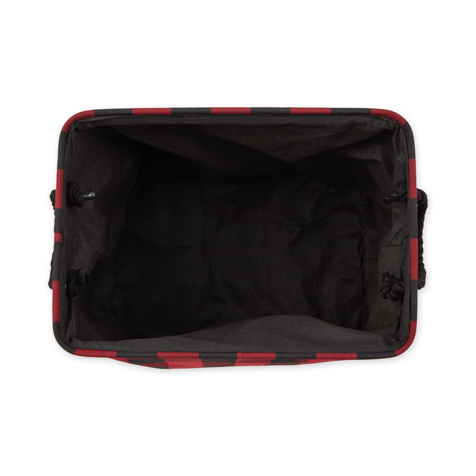 DII Buffalo Check Storage Bin, Polyester, Red & Black, L - Image 2