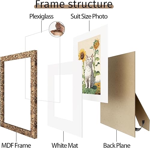 Miniatura 521 de Picrit - Juego de 12 portarretratos de 5 x 7 pulgadas para colgar en la pared o exhibir sobre una mesa, para fotos de 4 x 6 con paspartú o 5 x 7