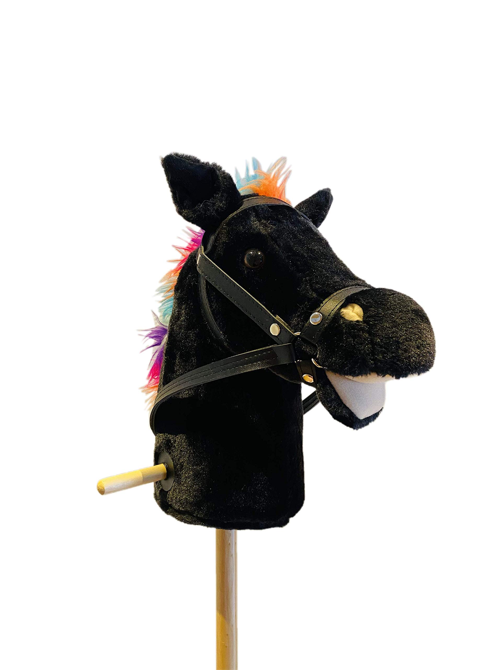2883 Steckenpferd schwarz mit Pferdegalopp und Gewieher, 90cm