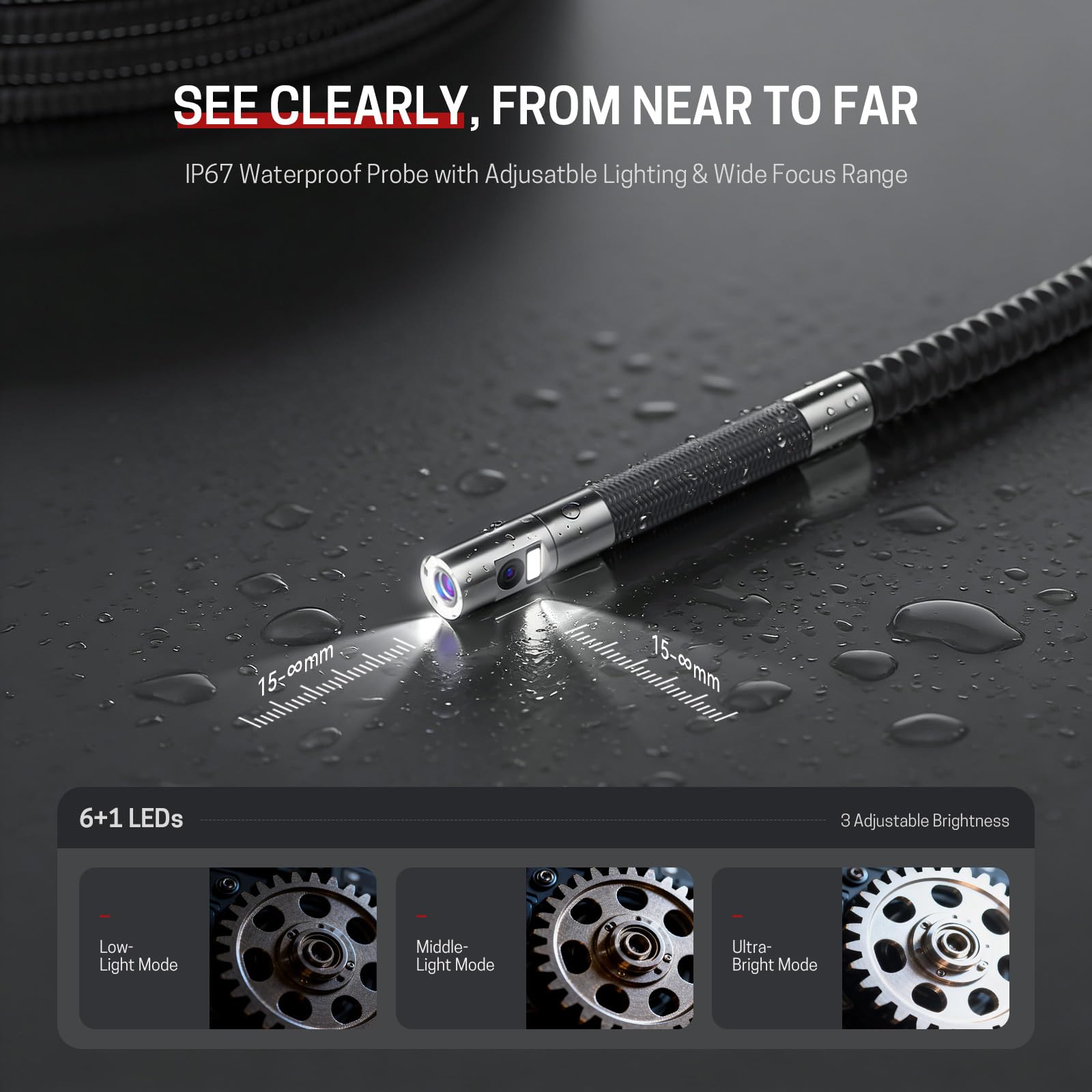 Ralcam 4-Way 360° Articulating Borescope for Mechanic Automotive HVAC Wall — Amazon image 6