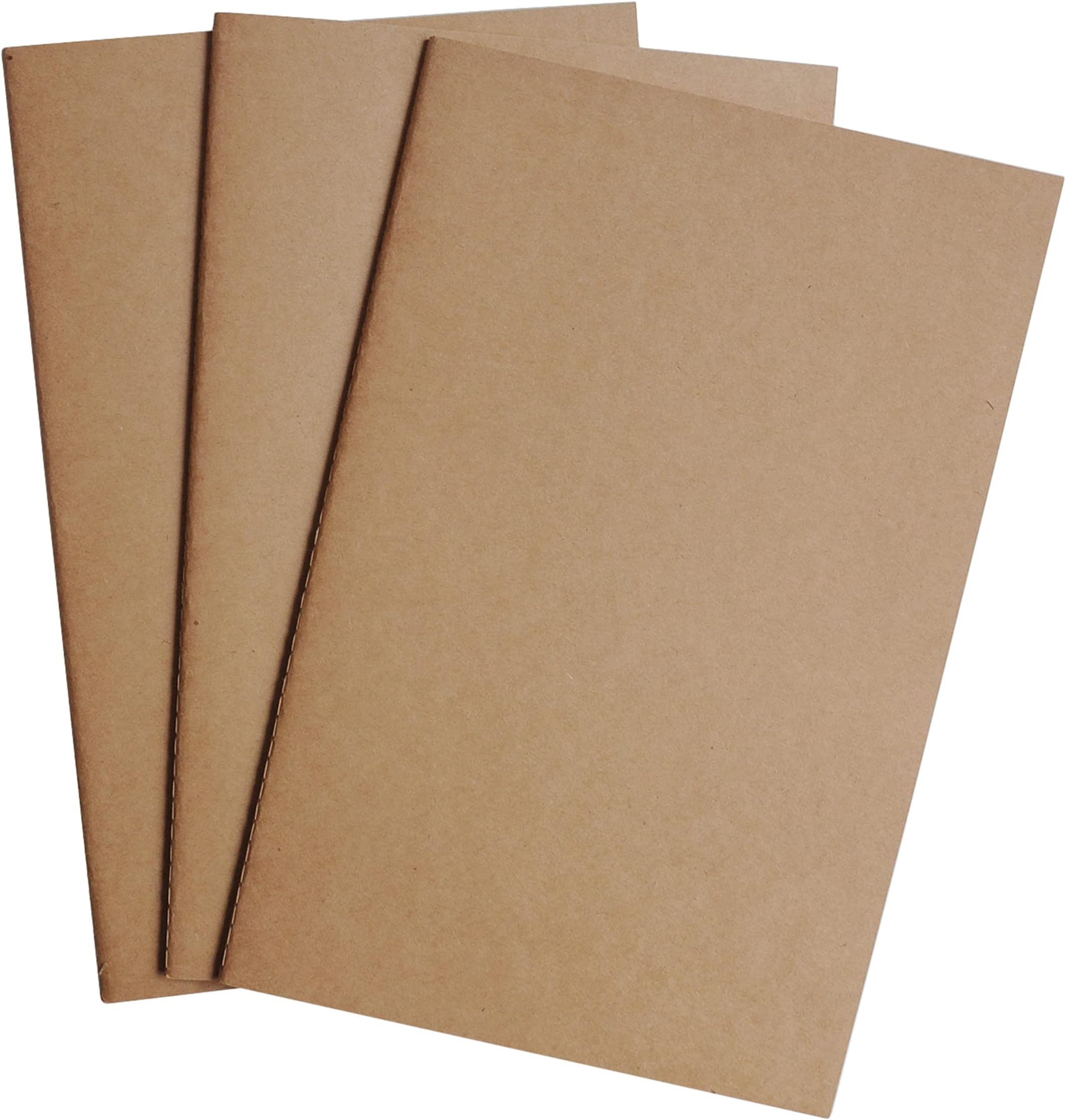 Travelers Notebook Inserts - Large Blank Unlined Travel Journal Refill - Set of 3 Pack | for Large Refillable Leather Travel Journals, Scratch Pads, Diary and Planners | 10.7 x 7 Inch (27 x 18cm)