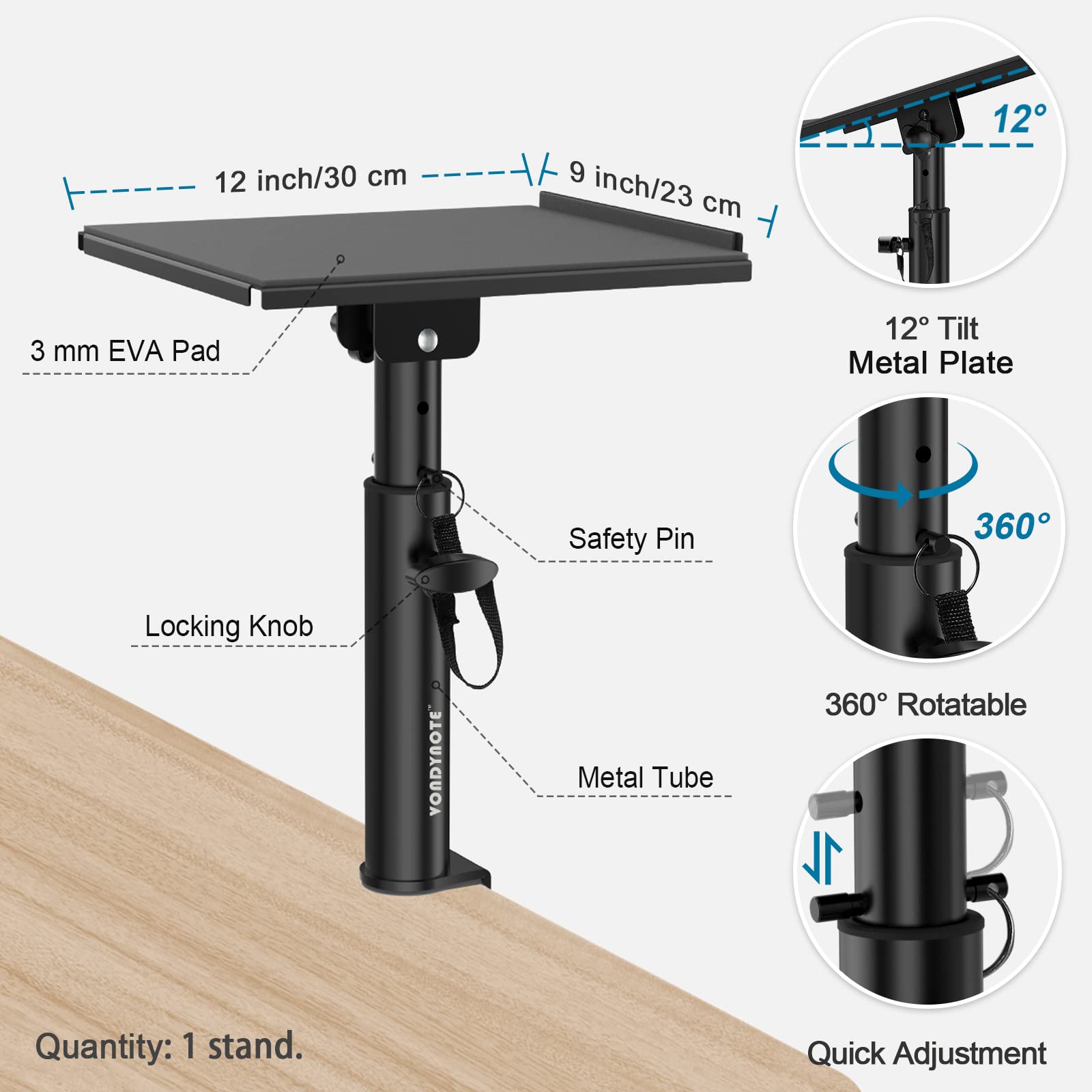 Vondynote モニター スピーカースタンド クランプ Amazon | Vondynote スタジオモニタースタンド デスククランプ