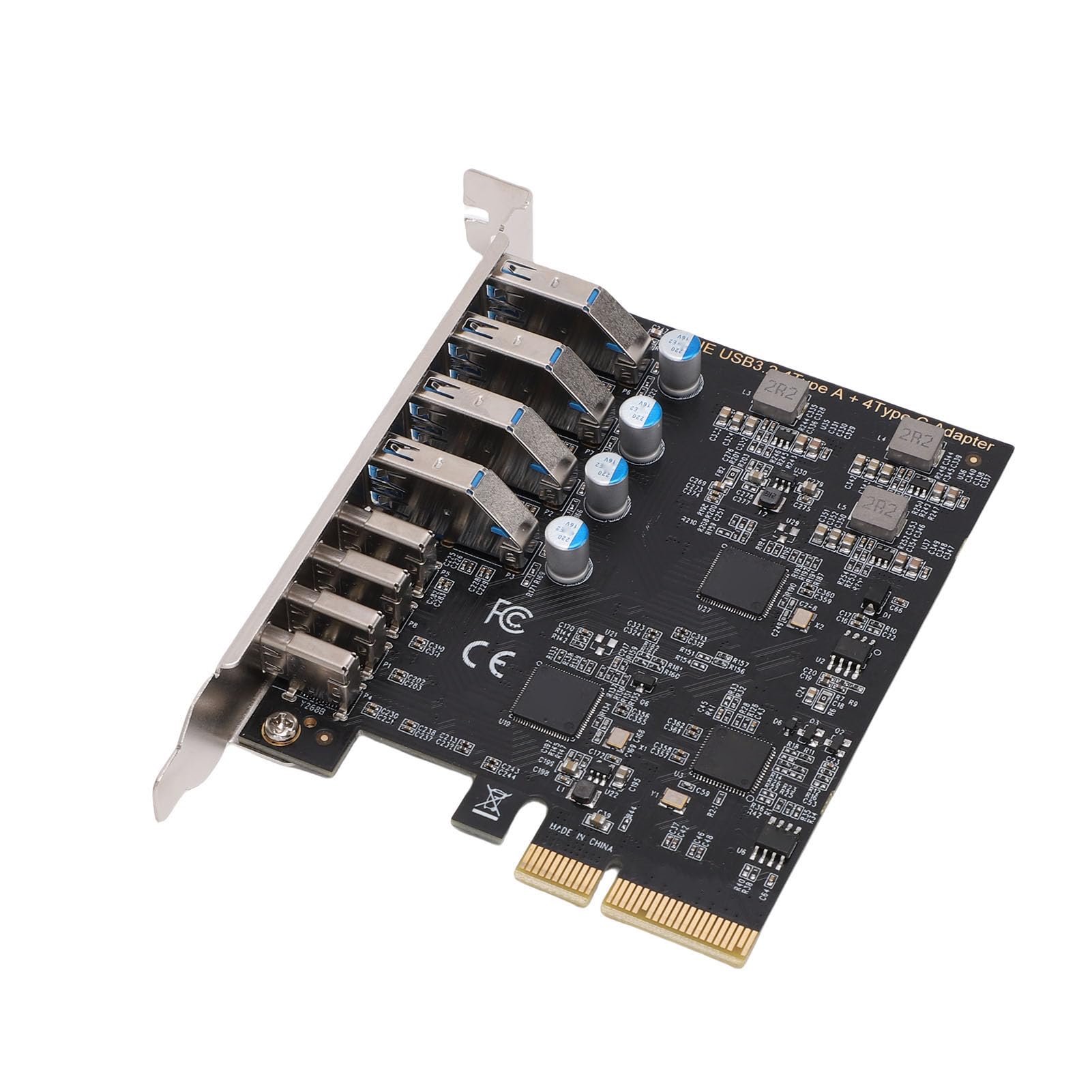 CHICIRIS Scheda di Espansione PCIe USB 3.2 Gen 2 Trasferimento Dati Efficiente A 10 Gbps per Desktop 8 Porte 4x Tipo C 4x Tipo A
