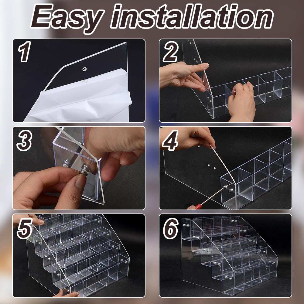 AHANDMAKER Stifthalter Aus Transparentem Acryl Vertikaler Schreibtisch Organizer Mit 5 Ebene Und 25 Fächern Zur Aufbewahrung von Schreibwaren Make Up Pinseln Und Stiften Für Das Home Büro