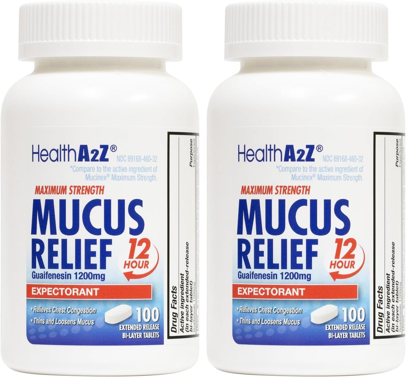 HealthA2Z® Mucus Relief | Guaifenesin 1200 mg |12 Hour | Expectorant | Relieves Chest Congestion | Thins and Loosens Mucus (200 Tablets) — Amazon image 7