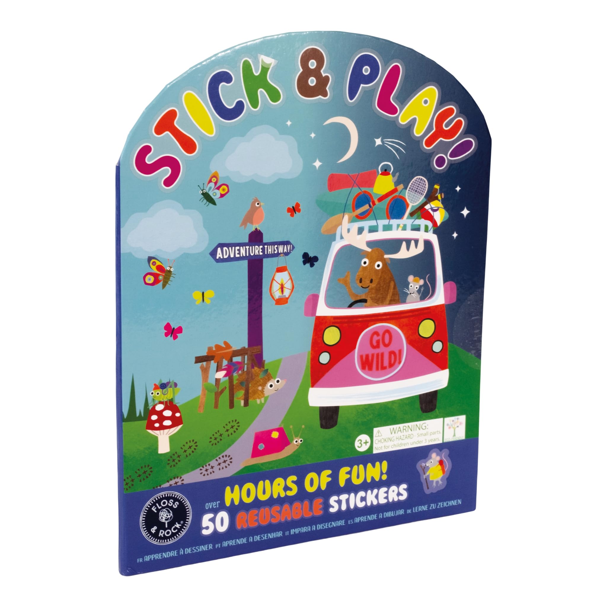 Floss & Rock Stick & Play Reusable Sticker Books for 3+ Year Olds Childrens Activity Book Adventure