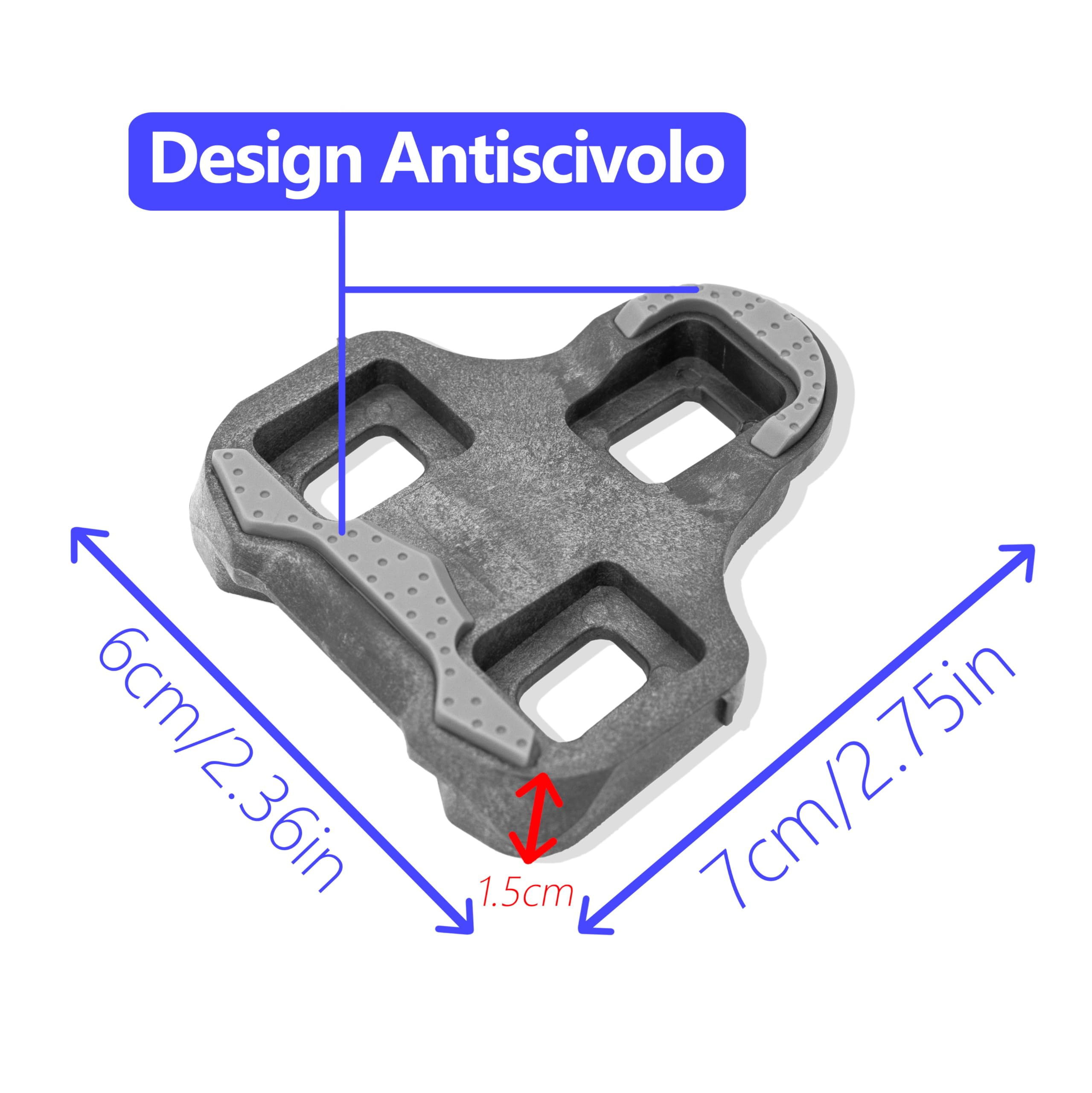 Thinvik Tacchette da Bici Grip per Look Keo Pedali Scarpe da Ciclismo con Design Antiscivolo per Bici da Corsa 0°, 4.5°e 9°