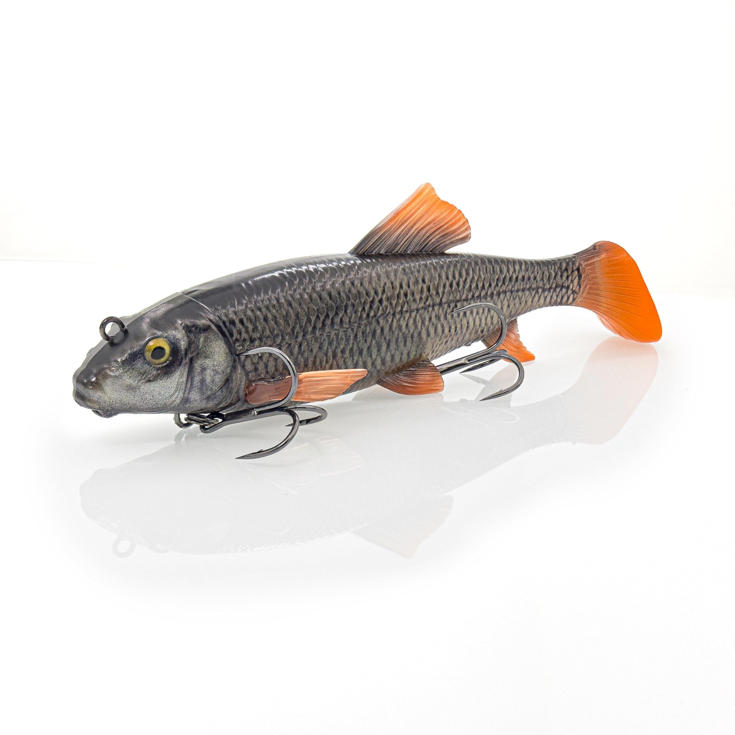 Savage Gear Przynęta wędkarska słodkowodna, przyssawka 3D, czarna/pomarańczowa, 30,5 cm, idealna na piżmo, szczupaki i sandacze