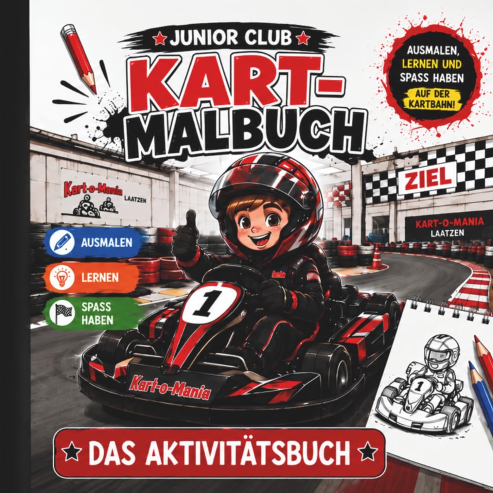 Junior Club Kart-Malbuch: Das Aktivitätsbuch für junge Kart-Champions