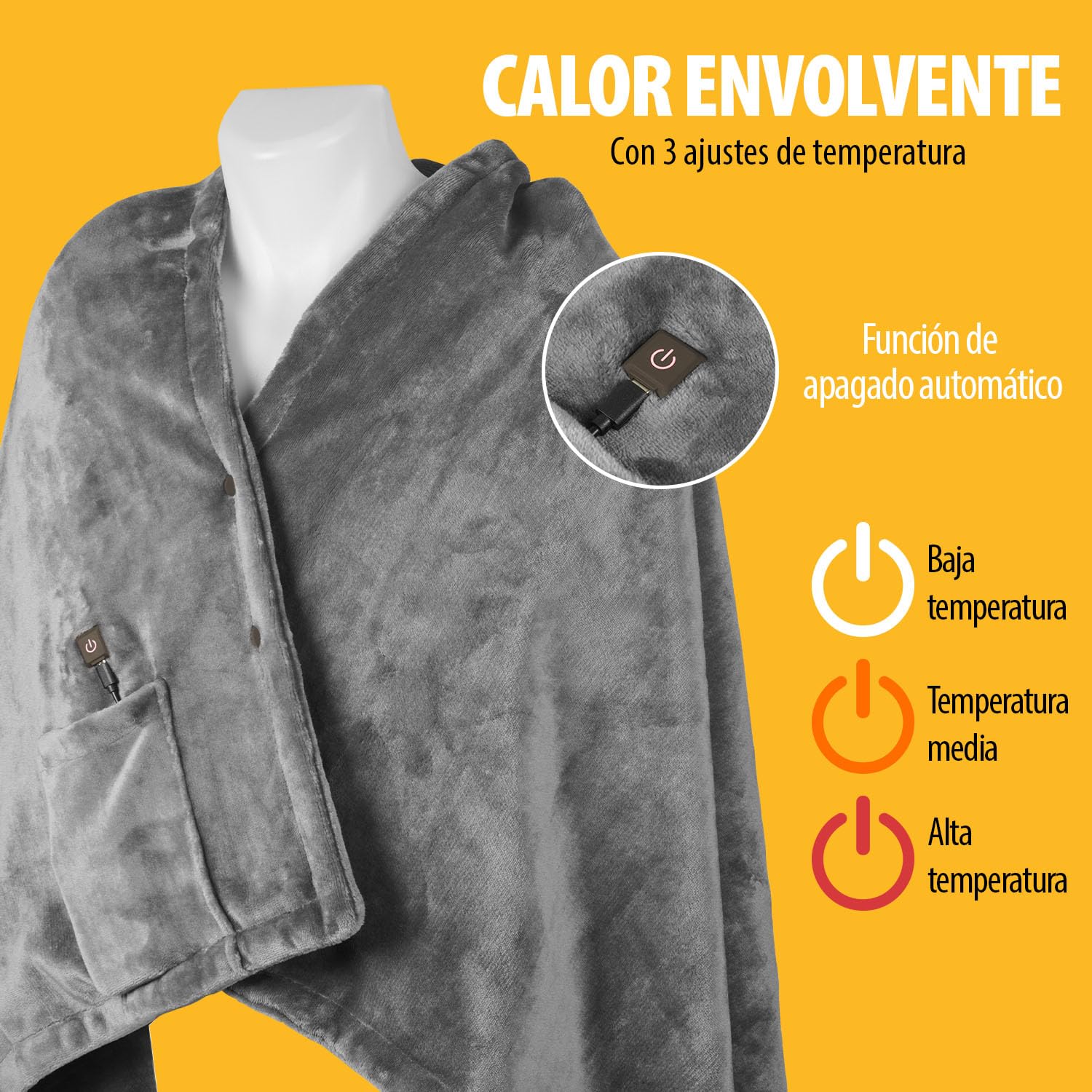 Tristar Manta calefactable inalámbrica, 150 x 80 cm, 3 Niveles hasta 60 °C, Powerbank 5.000 mAh, Calentamiento rápido, Forro Polar Lavable, Portátil, BW-4788