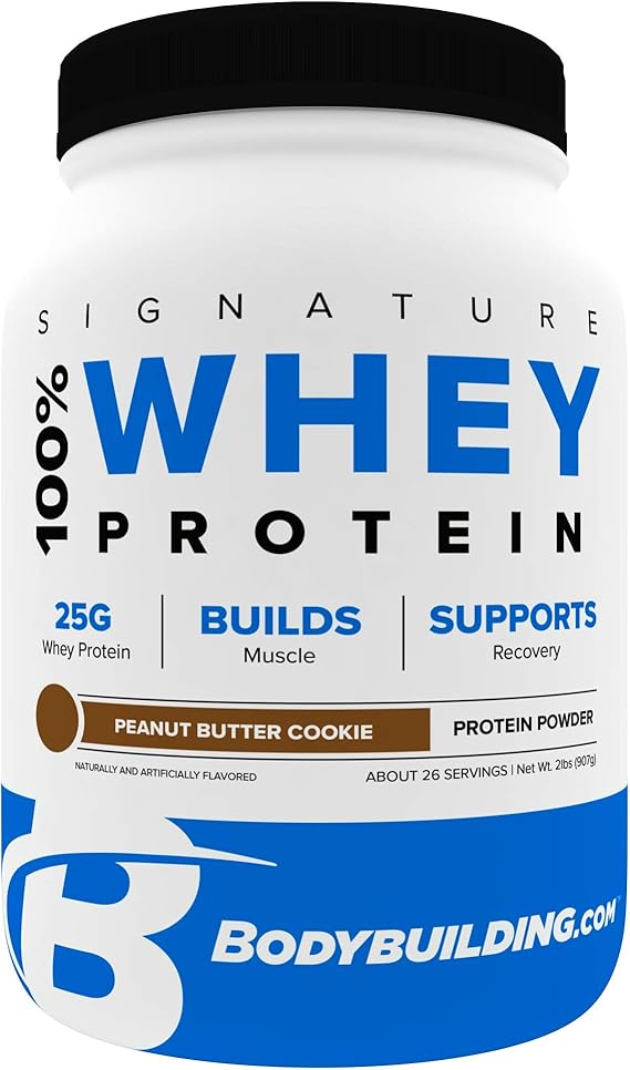 Bodybuilding Signature 100 Whey Protein Powder 25g Of Protein Per Serving Peanut Butter Cookie 2 Lbs Health Household Amazon Com