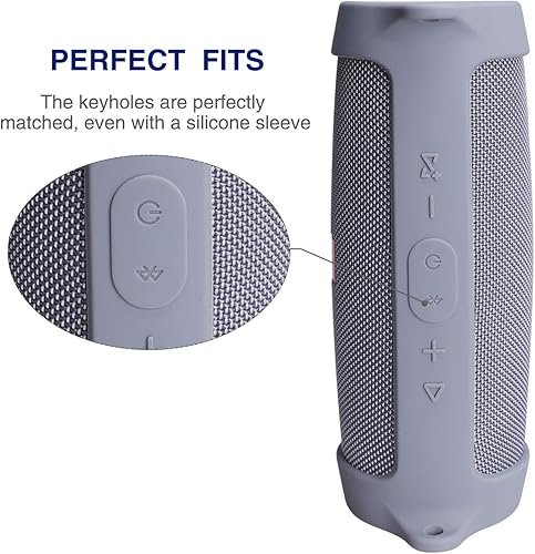 Miniatura 7 de LTGEM Funda de silicona para altavoz JBL Charge 4, funda protectora de viaje de gel suave, bolsa de goma impermeable con correa para el hombro (azul)