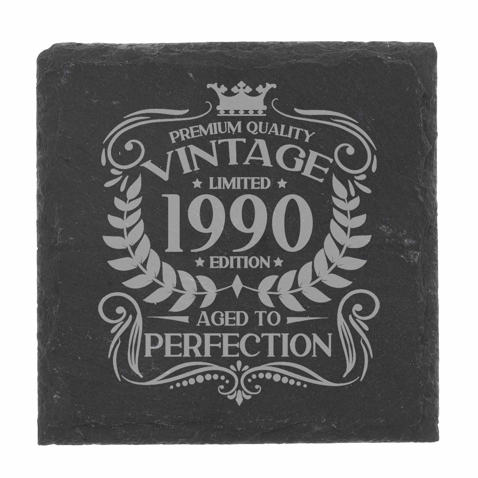 80th Birthday Gift for Men Vintage 1946 Aged to Perfection Engraved Slate Coaster Present for 80 Year Old Etched Natural Slate Placemat (Round Slate) — view 35