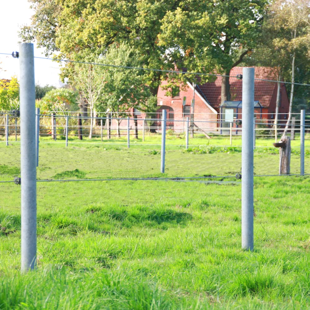 hanit® Recyclingpfosten | 175 cm | 6cm | grau | 6 Stück | wetterfeste und langlebige Weidepfähle mit Spitze
