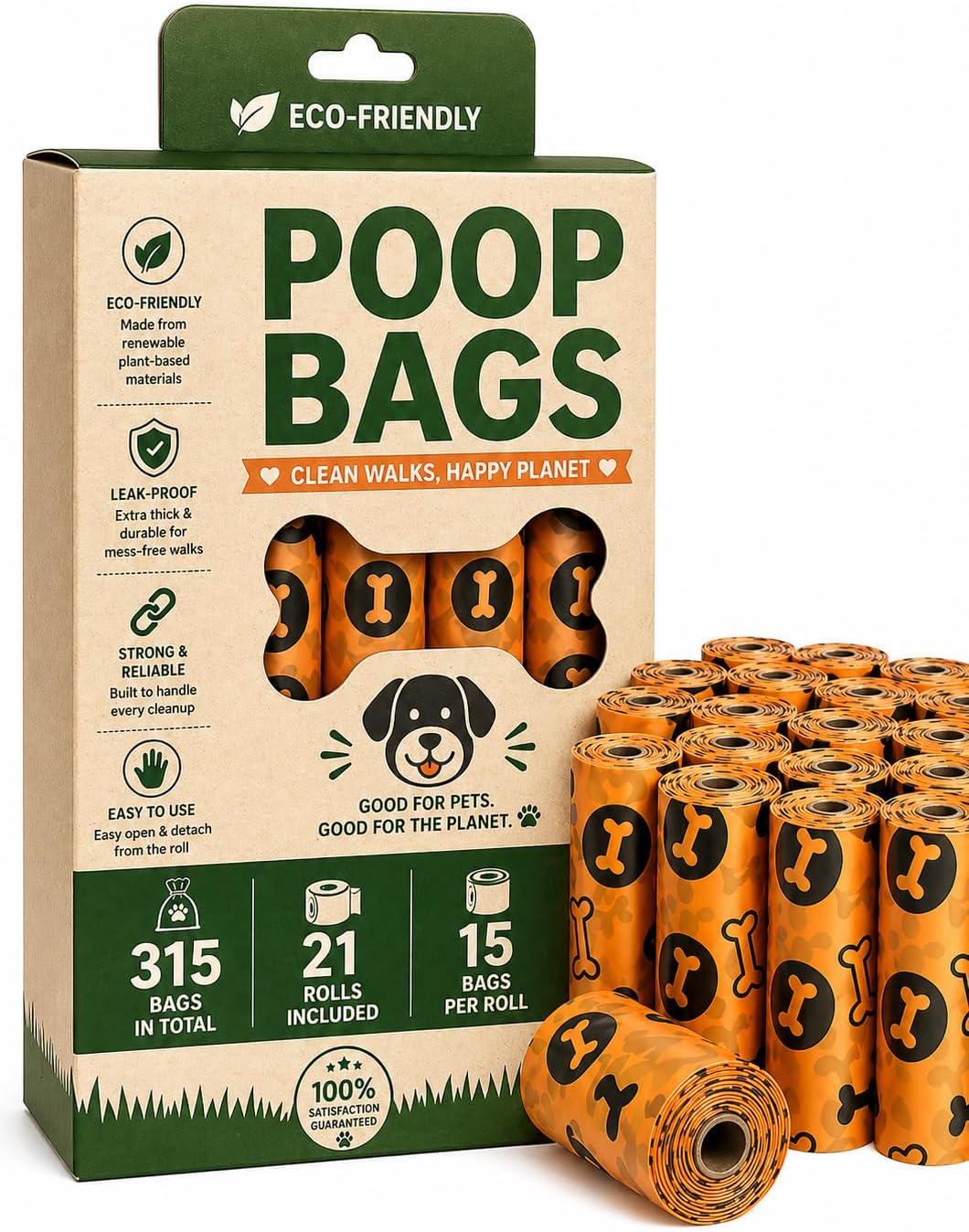 Dog Poop Bag Rolls Pet Poop Bags For Dogs 315 Count 21 Waste Bags Rolls