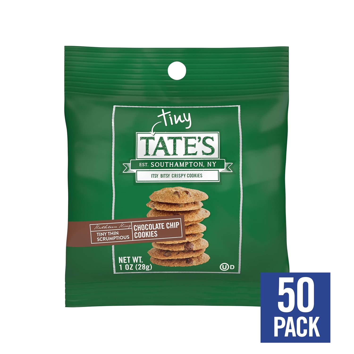 Tate's Bake Shop Chocolate Chip Cookies, 50-1 oz Tiny Tate's Cookies