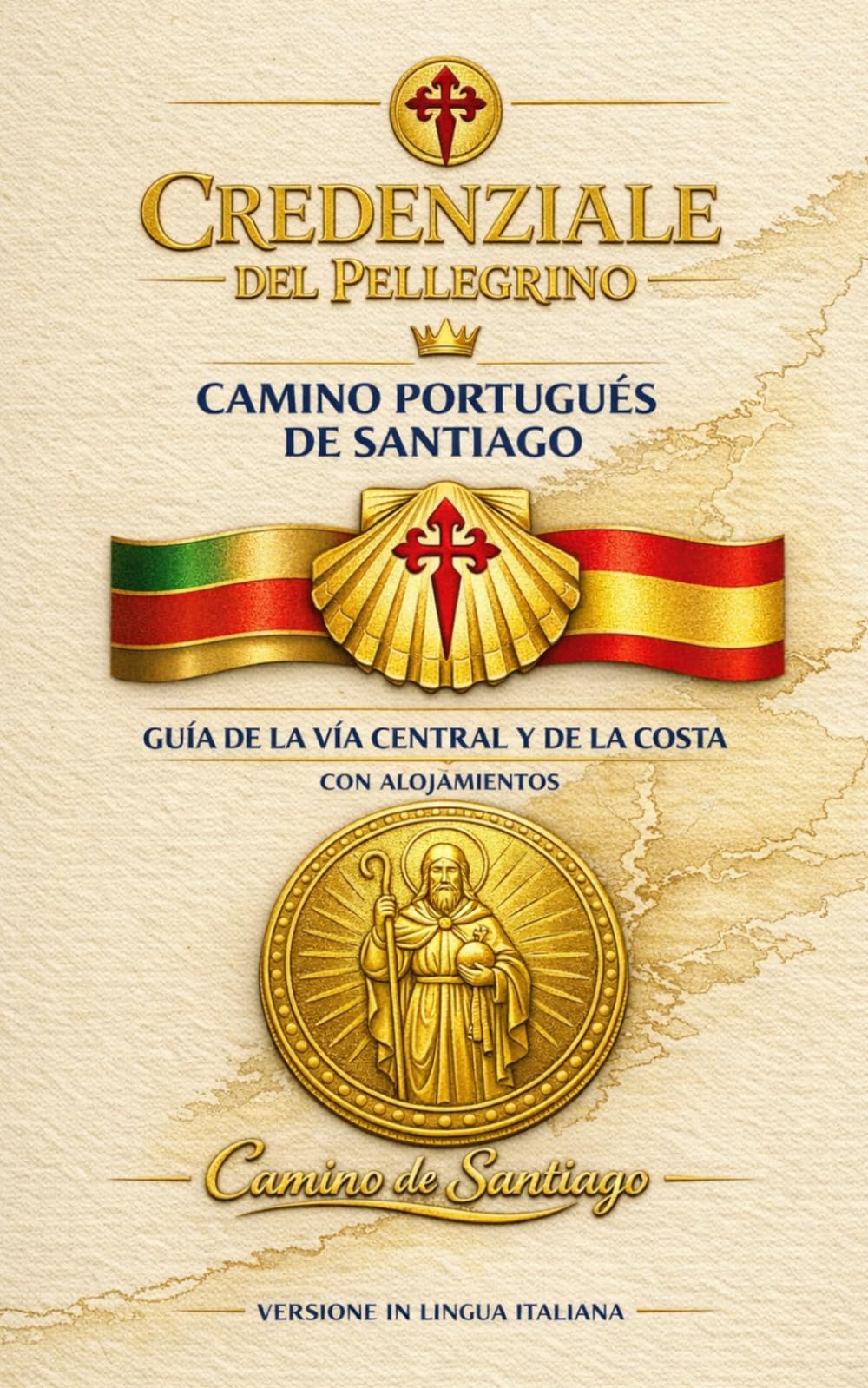CREDENZIALE DEL PELLEGRINO PER IL CAMMINO DI SANTIAGO PORTOGHESE CENTRALE E DELLA COSTA: Con guida dettagliata e lista alloggi per tutte le tappe