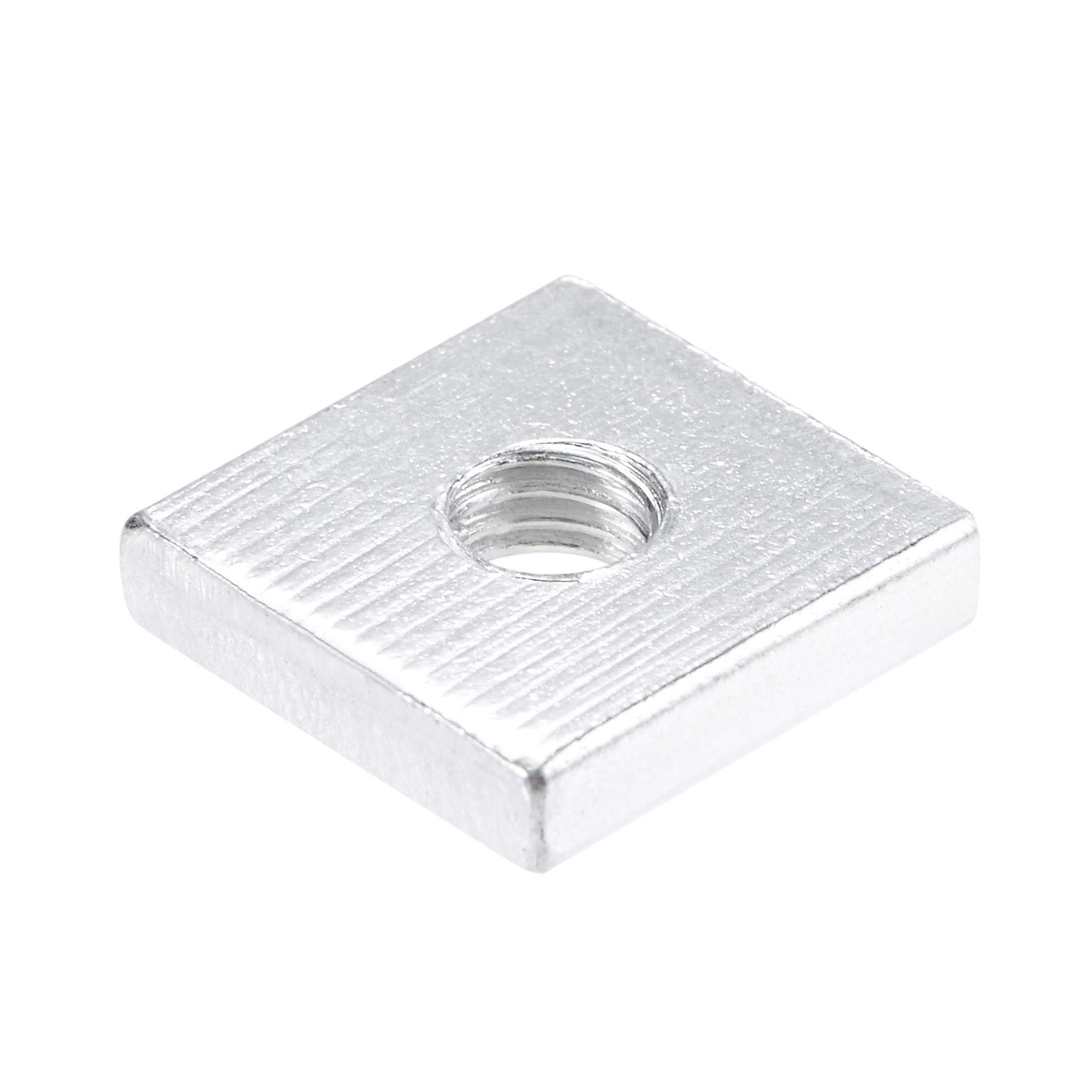 sourcing map Écrous carrés, M5 x 13 mm x 3 mm, Zingué, assortiment de 25 pièces