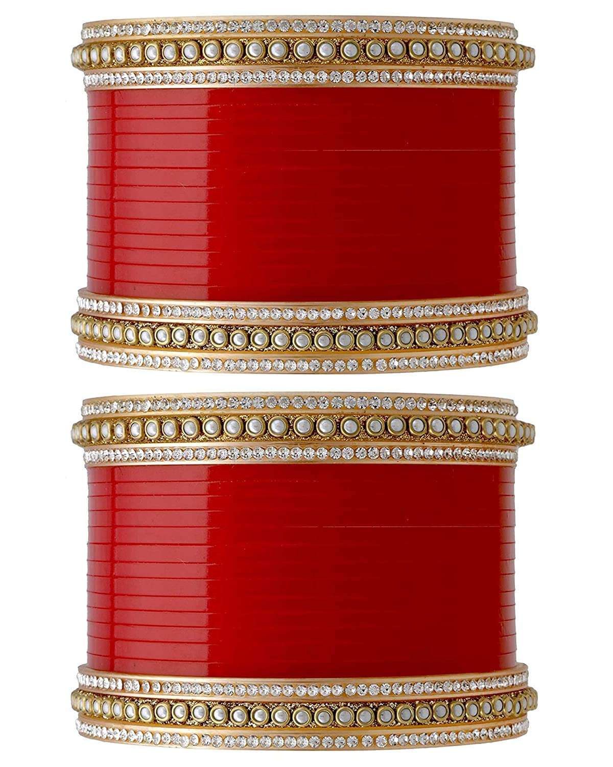 T4 Jewels Beautiful Design Red Bridal Chura For Wedding Chuda With Kundan Stones_2.8 (B0C3MWS8NP) Amazon Price History, Amazon Price Tracker