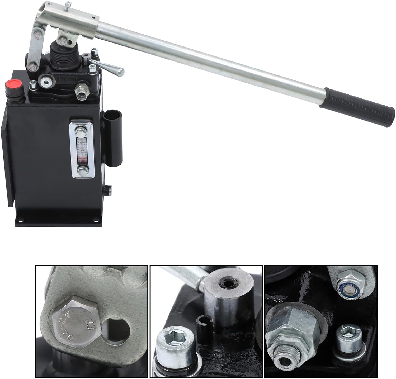 kimllier 2.7 CID 3 Quart Manual Hydraulic Pump Double Acting with Changeover Valve for Lifting Heavy Machinery and Machine Tools