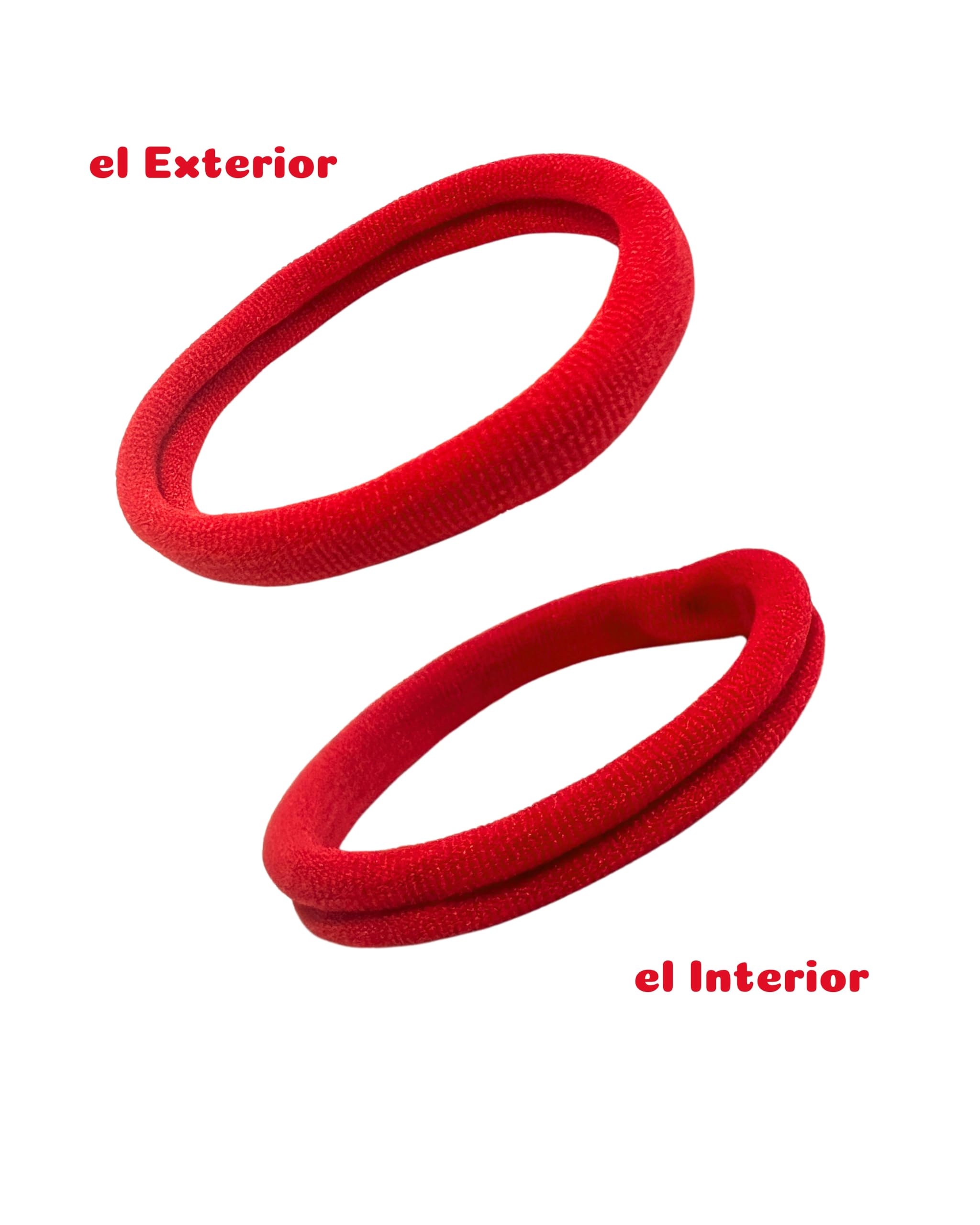 Gomas de Pelo Rojo, Pack de 60 Coleteros Elásticos 4mm - Sin Tirones para Pelo de Mujer, Hombre y Niña - Hair Bobbles para Coletas