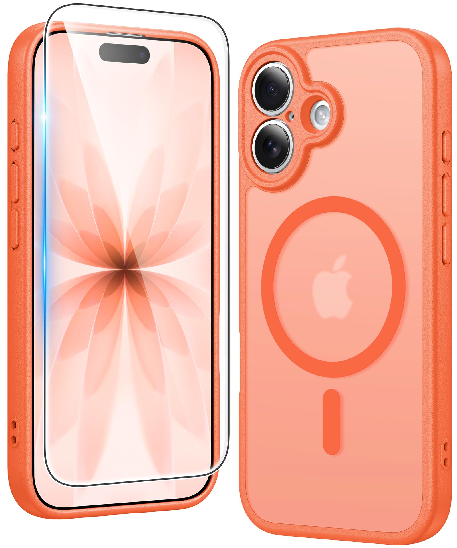 FNTCASE for iPhone 17 Phone Case Compatible with Magsafe Matte Phonecase | Screen Protector, Military Grade Drop Protection, Slim Magnetic Phone Cases, Shockproof Bumper, Transparent Cell Cover