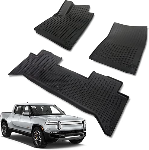 Miniatura 1 de HANSSHOW Rivian R1T - Tapete para caja de camión, accesorios Rivian, protección para todo tipo de clima, revestimiento de caja de camionetaTPE