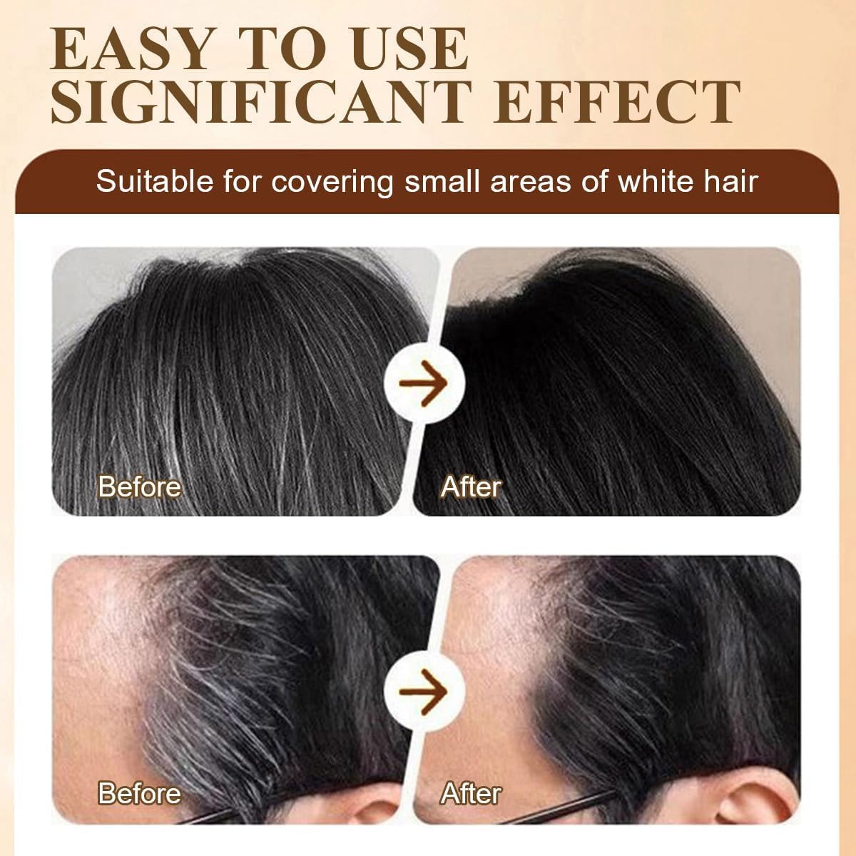 KHAMKARI 2 in 1 Hair Color Stick Hair Dye Stick Comb, Waterproof and Sweat-Proof Hairs Dyes Comb, Touch-Up Hair Dye Applicator, Best Hair Care, Black Hairs Women & Men (Black, 20 gm) 4