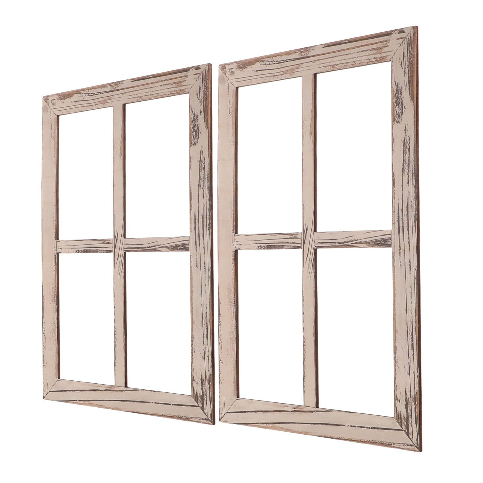 Rustikale Holzfensterrahmen mit Montage Design im Landhausstil 2 Stück Wanddekoration für und Bauernhaus Dekoration