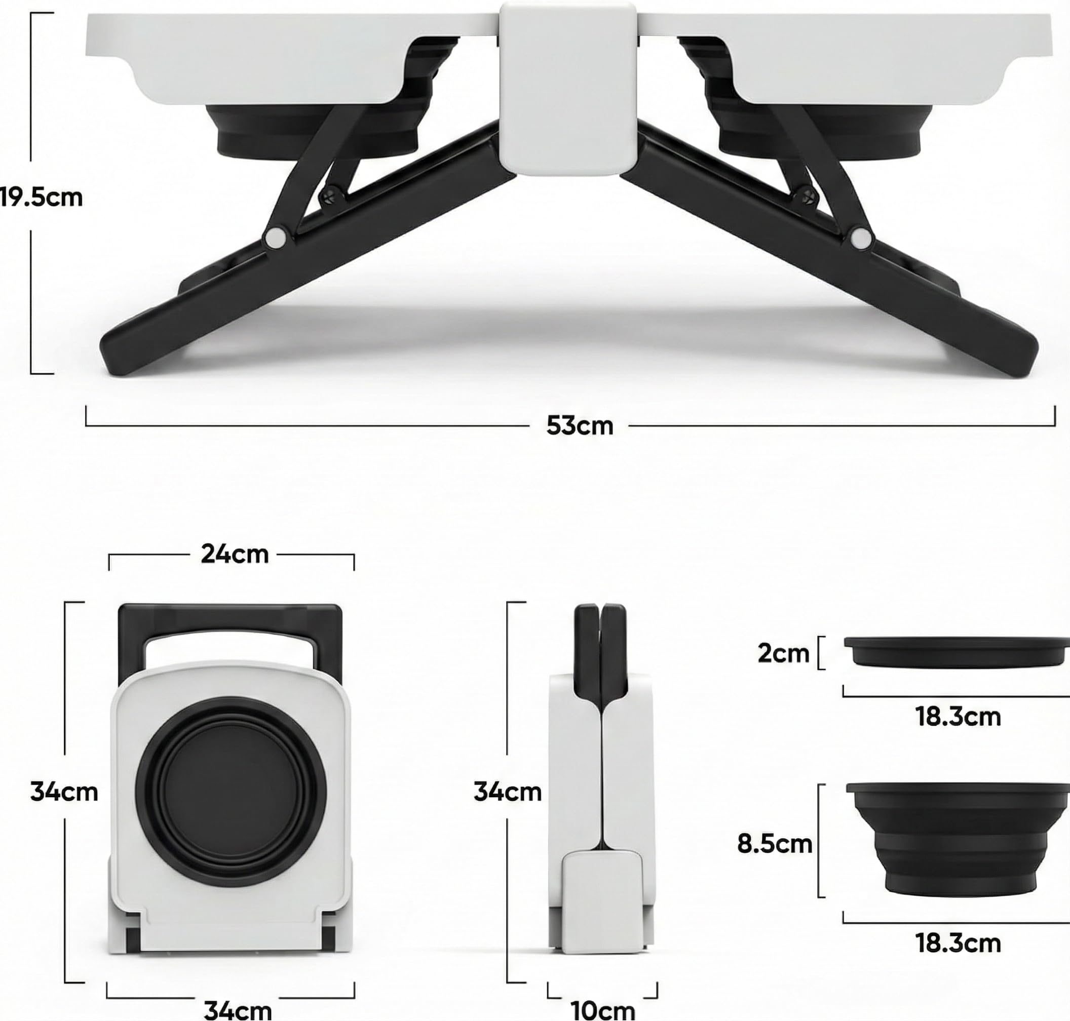 JARUKI® Comedero Elevado para Perro – Comedero y Bebedero Portátil Doble Cuenco Plegable, Compacto y Fácil de Transportar – Accesorios para Mascotas Ideal para Viajes, Camping y Caravanas.