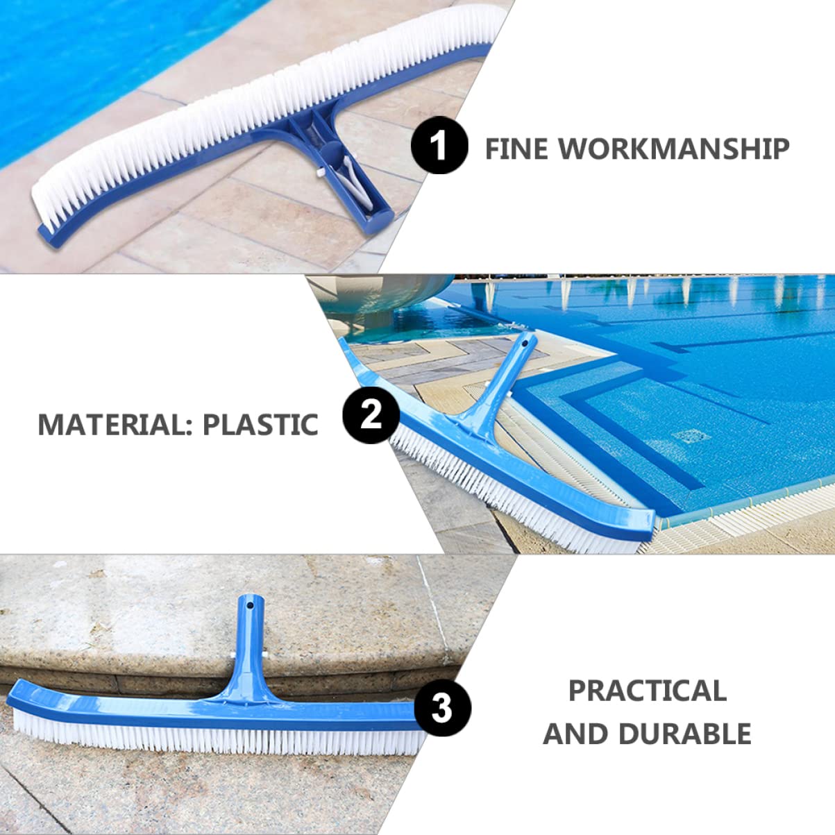 SUPVOX Ensemble De 3 Brosses De Nettoyage pour Piscine Brosses Rondes À Poils Denses pour Le Nettoyage des Piscines Intérieures Et Extérieures