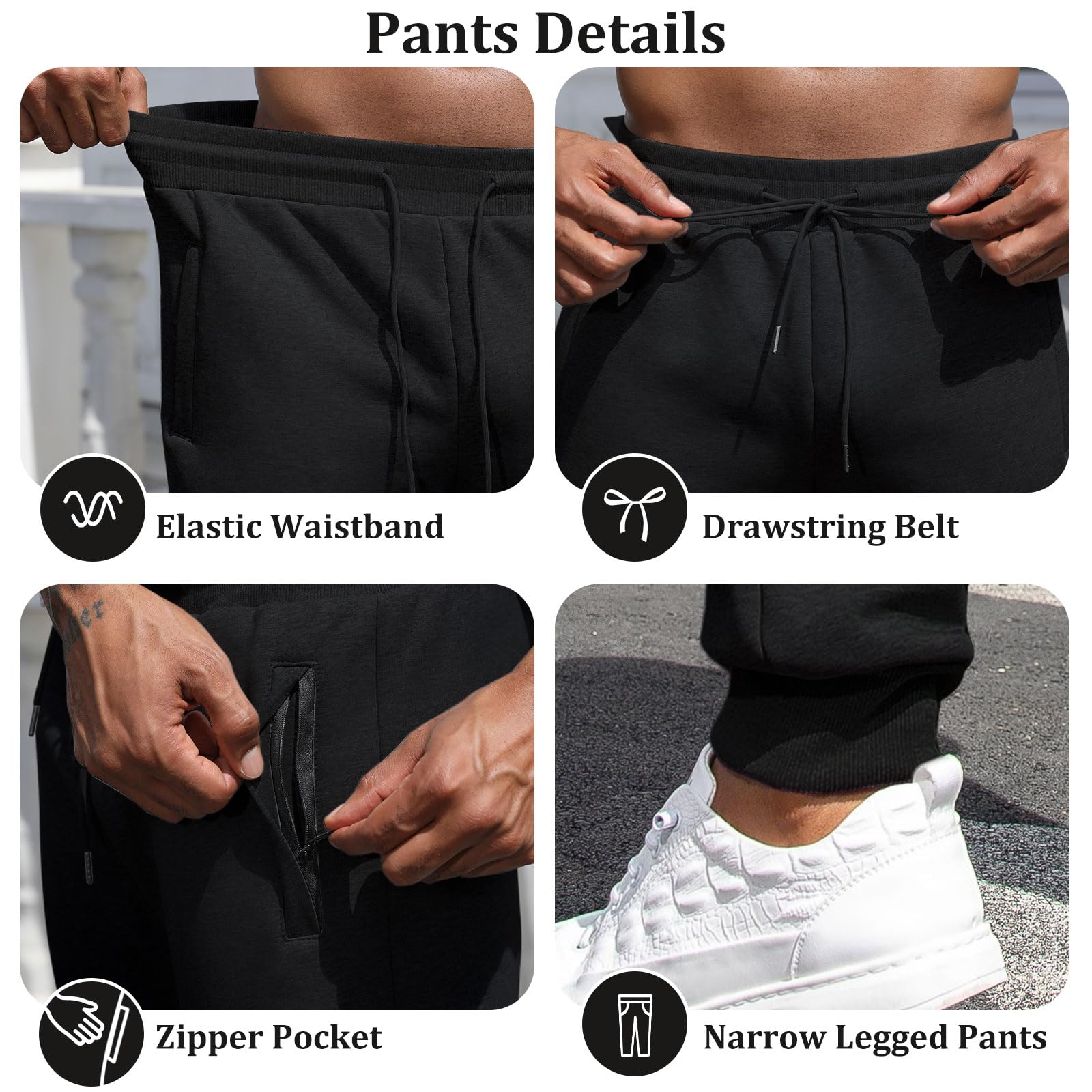 Vorvowry Pantaloni Tuta Uomo Invernali Caldo Felpati Pile Pantalone Termici Cotone Sportivi Joggers con Elastico in Vita Coulisse e Tasche